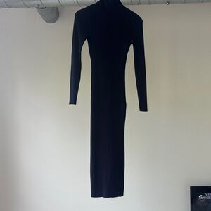 Elegant Navy Long Sleeve Dress